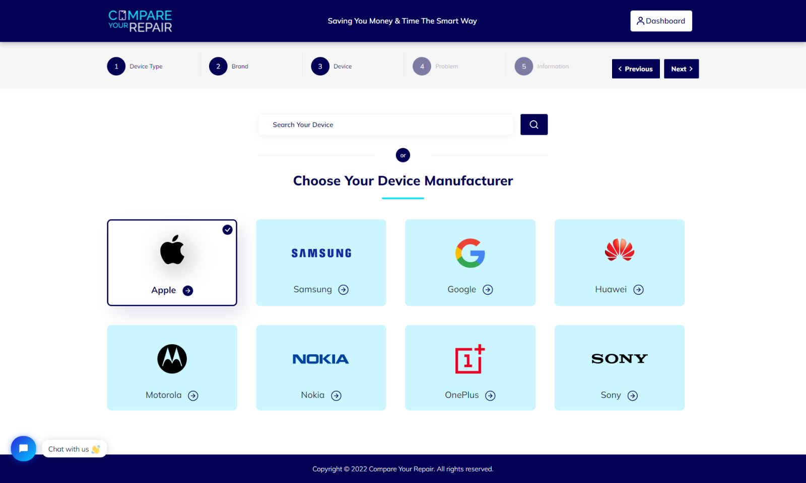 Select Your Device Manufacturer