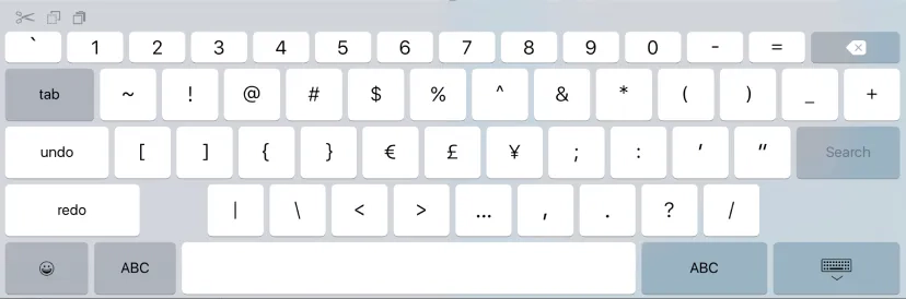 iPad keyboard shortcut